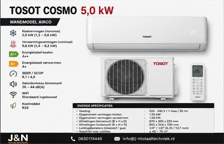Tosot airco 5,0 kW